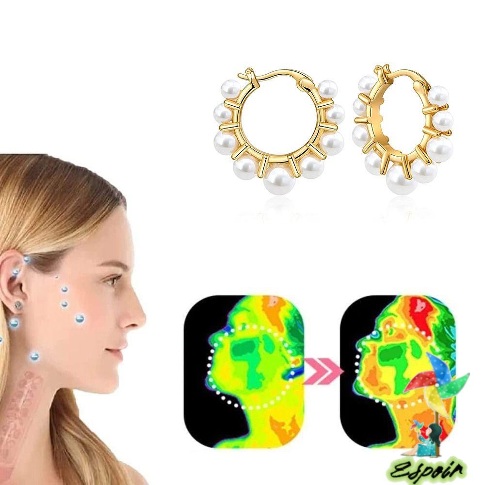 ESPO Khuyên Tai Nam Châm Châm Cứu Bằng Hợp Kim Màu Vàng Thời Trang Cho Nữ