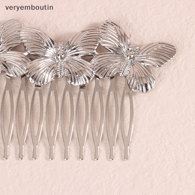 Lược Cài Tóc Kim Loại Hình Bướm Vintage Thanh Lịch Cho Nữ