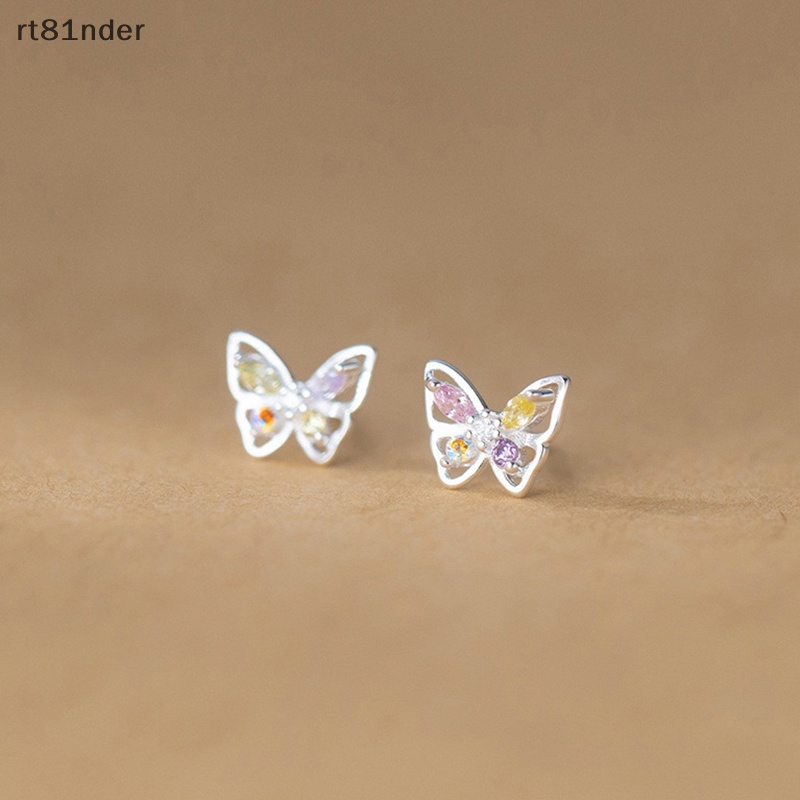 Rt 1 Đôi Bông Tai Hình Bướm Đính Kim Cương Màu Sắc Dành Cho Nữ