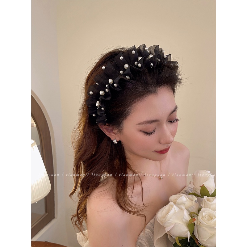 Băng Đô Cài Tóc Đính Ngọc Trai Cao Cấp Phong Cách Mới 2023