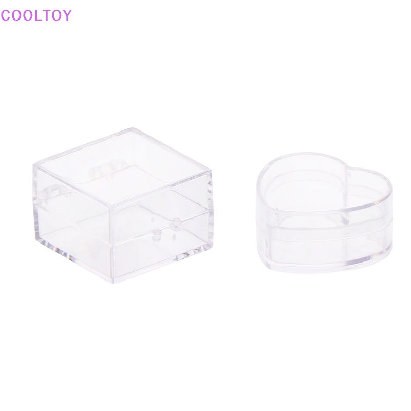 Cooltoy Bộ 2 Hộp Đựng Trang Sức Hình Vuông / Trái Tim Mini Trang Trí Nhà Búp Bê