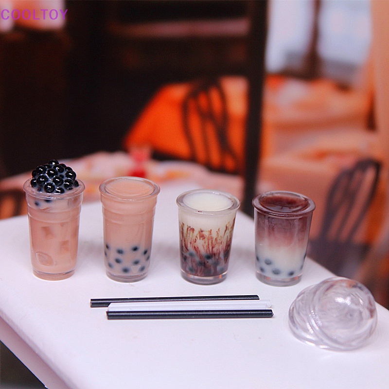 1 Bộ Cốc Uống Nước Trà Sữa Thu Nhỏ 1: 12 Dùng Trang Trí Tiểu Cảnh / Nhà Búp Bê