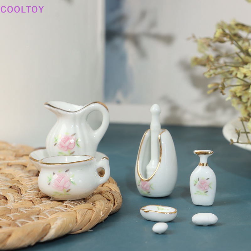 Set 8 Bình Đựng Xà Phòng Bằng Sứ Tỉ Lệ 1 / 12 Trang Trí Nhà Búp Bê