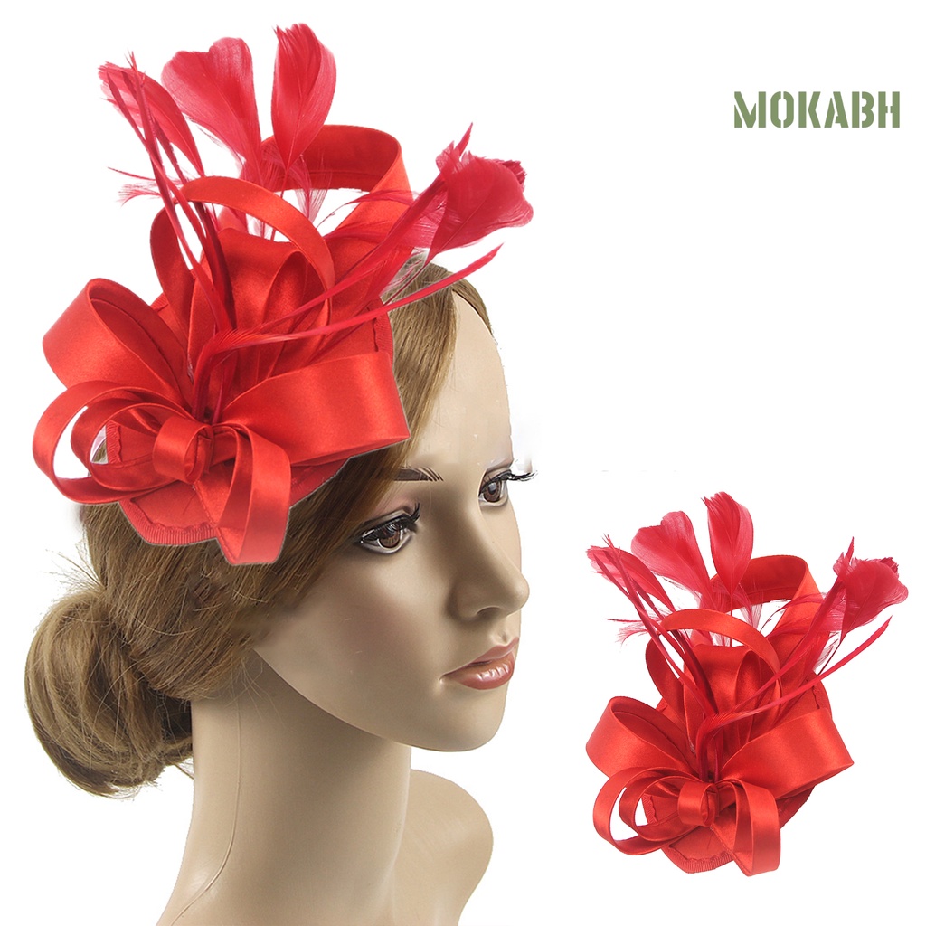 Kẹp Tóc Lông Vũ Bằng Lụa Nhiều Màu Sắc Phong Cách Retro Dành Cho Cô Dâu