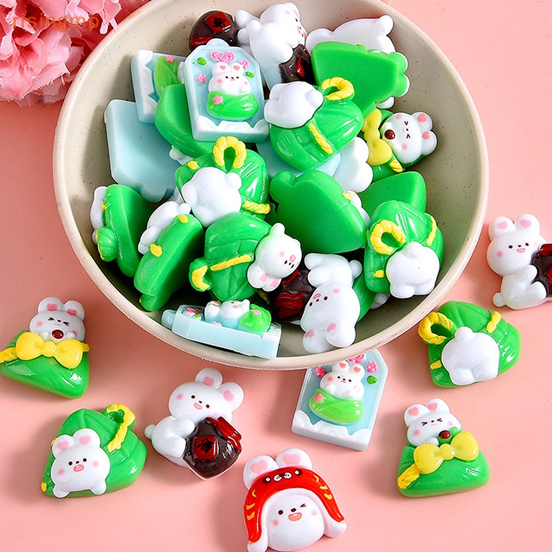 Set 5 Kẹp Tóc Hình Thỏ Hoạt Hình Mini Bằng Nhựa Dễ Thương Trang Trí Sổ Tay Diy