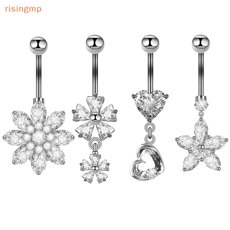 Khuyên Rốn Thép Không Gỉ Đính Đá Quyến Rũ