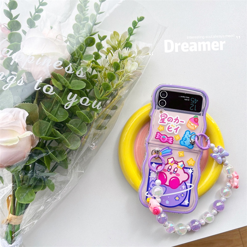 Ốp Điện Thoại Dẻo Trong Suốt Họa Tiết Hoạt Hình kirby Dễ Thương Cho Samsung Galaxy Z Flip 4 3 Samsung Galaxy ZFlip 4 3 Z Flip4 Flip3