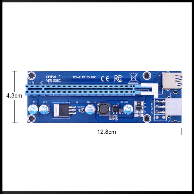 Card Mở Rộng Pcie Ver006c 006c Pcie 1x Sang 16x 60cm Usb 3.0 Sata Sang 6pin