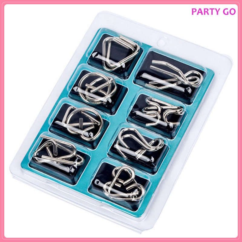 Set 8 Đồ Chơi Mở Khóa Bằng Kim Loại Giúp Giảm Căng Thẳng