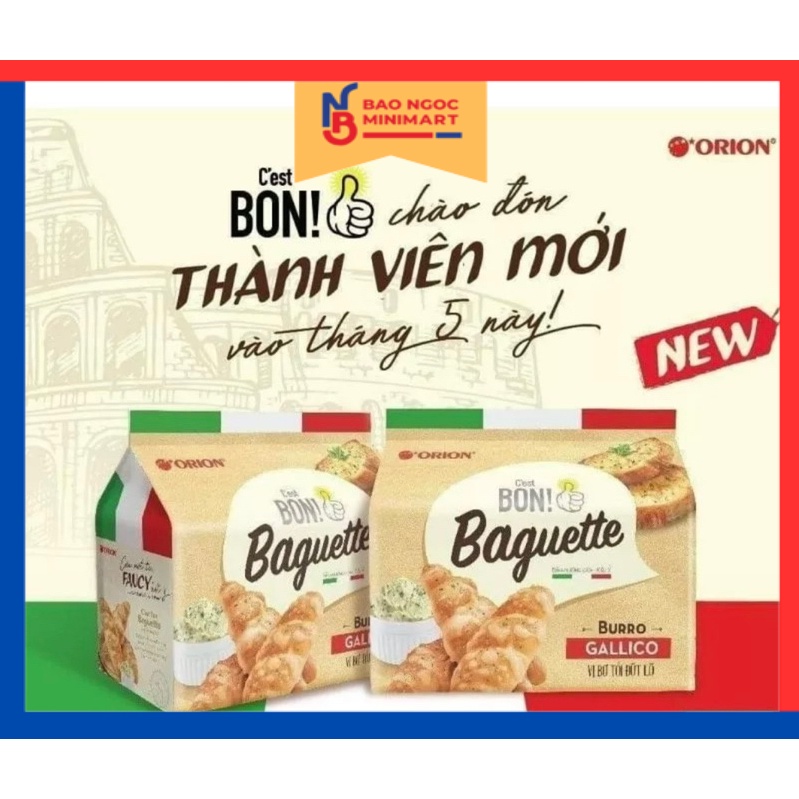 Bánh Mì Baguette Bon Orion Nướng Vị Bơ Tỏi Kiểu Ý 180g