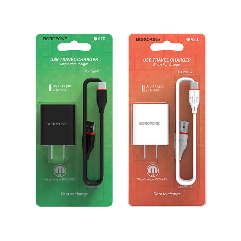 Bộ sạc cáp 2.1A BOROFONE BA20 dây dài 1m - Chính hãng