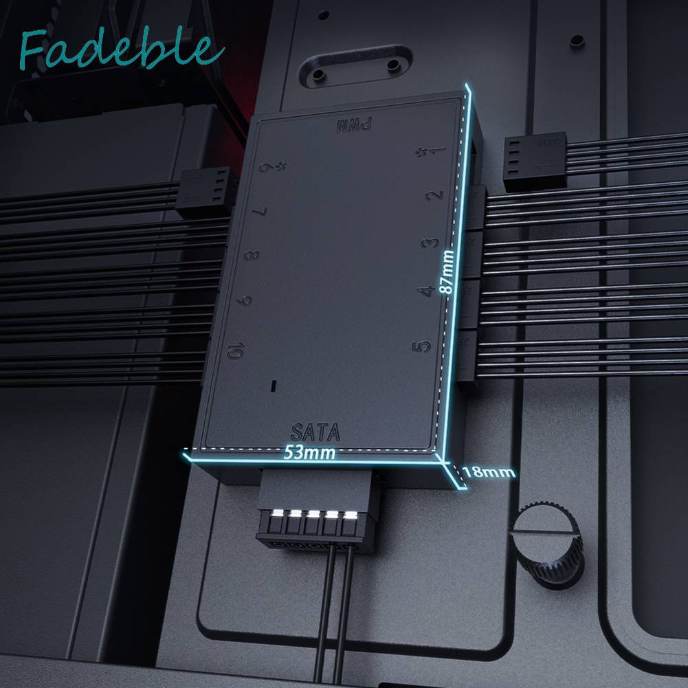 Bộ Chia 1 Ra 10 Cổng 4 Pin PWM SATA Cho Máy Tính Ốp