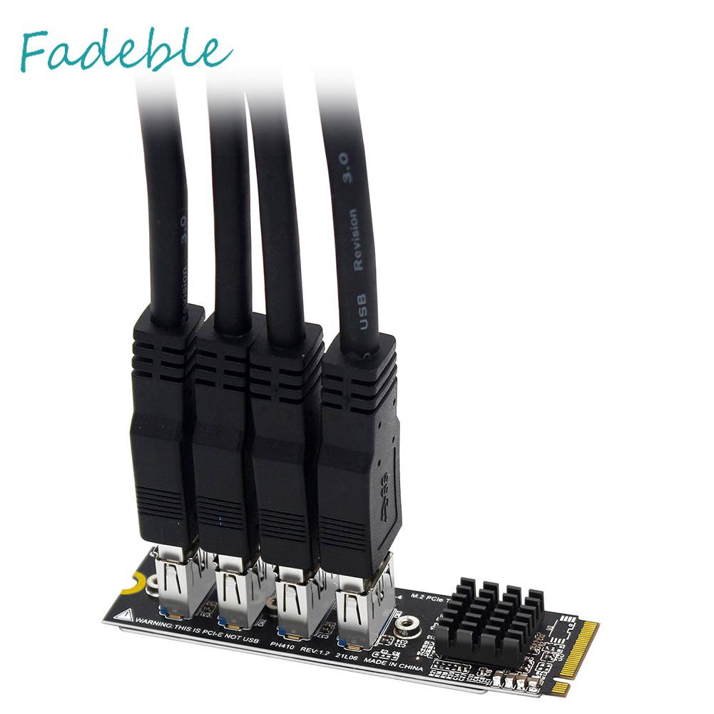 Thẻ Mở Rộng M.2 Mkey Sang 4 PCI-E Tốc Độ Cao Usb 3.0 Cho Máy Tính Bàn