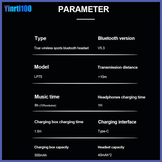 Tai Nghe Nhét Tai Yinrti Lenovo Lp75 Bluetooth Không Dây Pin 5.3 Có Đèn Led Hiển Thị Âm Thanh Sống Động