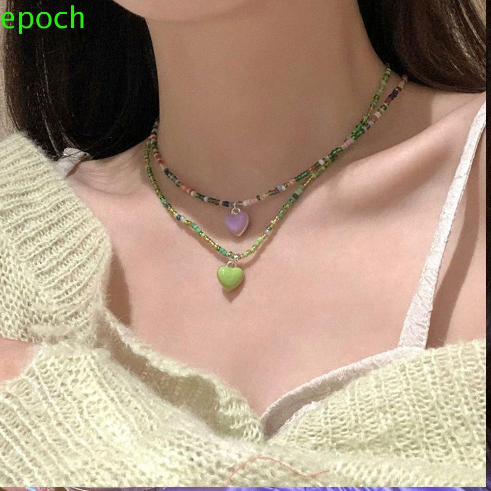 Epoch Vòng cổ Dạng Chuỗi Hạt Y2K Màu Kẹo Ngọt Xinh Xắn Cho Nữ