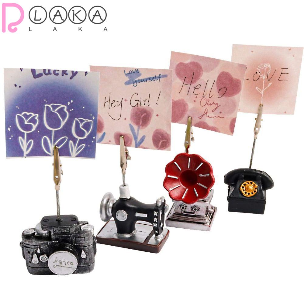 Kẹp Cố Định Giấy Ghi Chú Tiện Lợi|Bảng Số Điện Thoại Trưng Bày Bằng Nhựa Resin Phong Cách Vintage