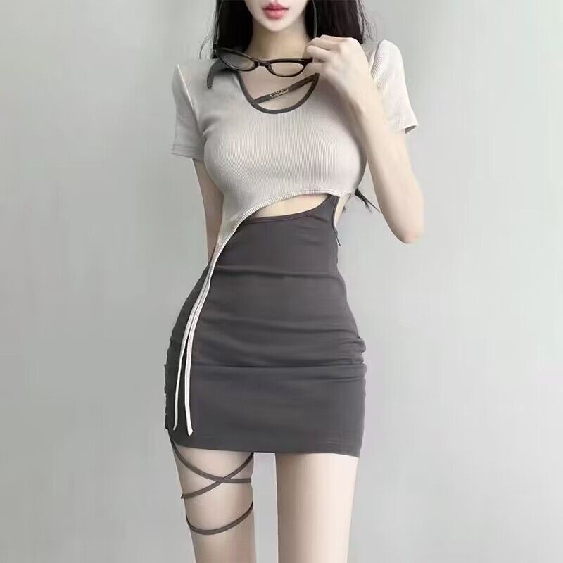 Váy Ngắn Ôm Hông Có Dây Buộc Thiết Kế Sang Trọng Quyến Rũ Phong Cách desire