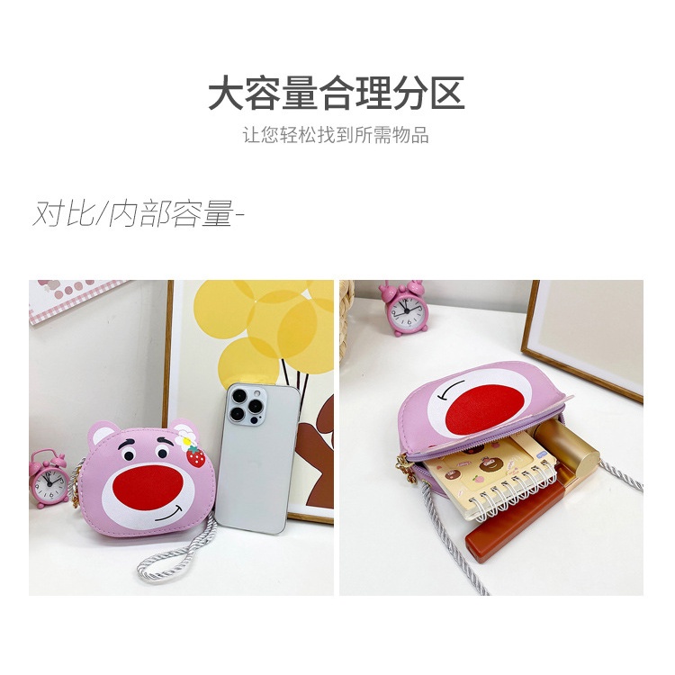 Túi Đeo Chéo Mini Hình Gấu Dâu Tây Dễ Thương Cho Bé