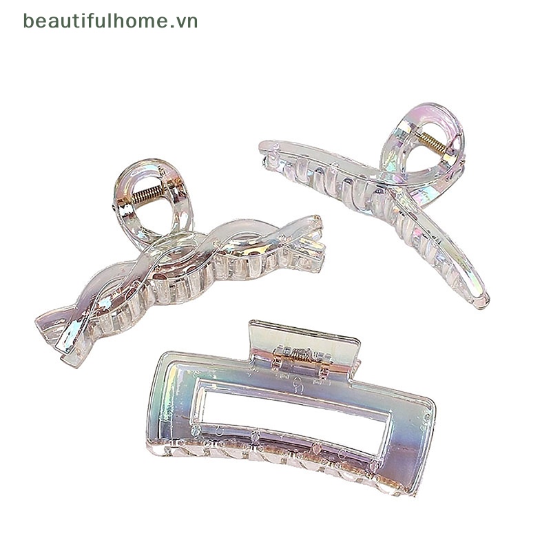 Kẹp Tóc Càng Cua Bằng Nhựa Trong Suốt Nhiều Màu Thanh Lịch Thời Trang