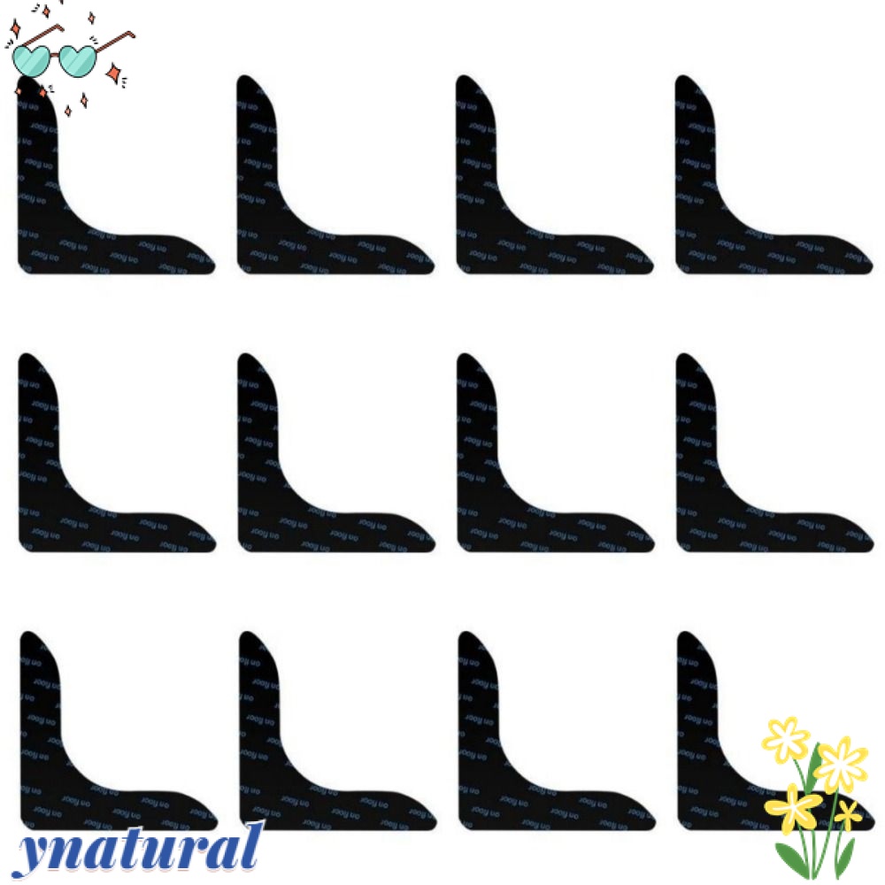 Set 12 Miếng Đệm PU Hình Tam Giác Màu Đen Hai Mặt Chống Trượt Cho Sàn Gỗ