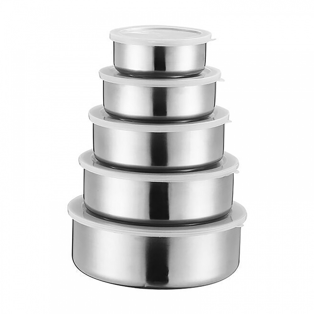 Set 5 Hộp Đựng Thực Phẩm Bằng Thép Không Gỉ