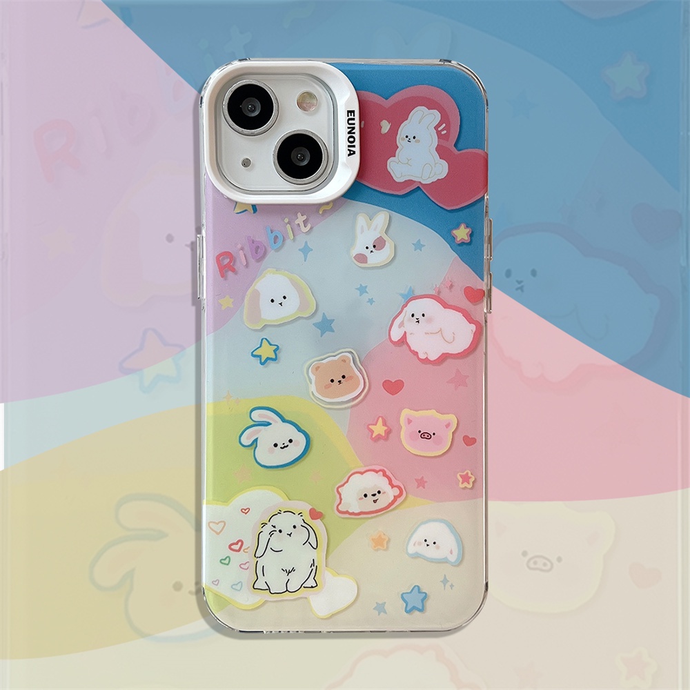 Ốp Điện Thoại TPU Mềm Trong Suốt Hai Mặt Họa Tiết Hoạt Hình Cho iPhone 14 13 12 11 Pro