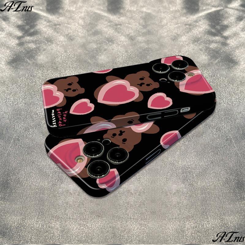 Ốp Điện Thoại Dẻo Màu Hồng Họa Tiết Chú Gấu Dễ Thương Chống Sốc Cho iPhone12max11 78 13 6In 14pro A369