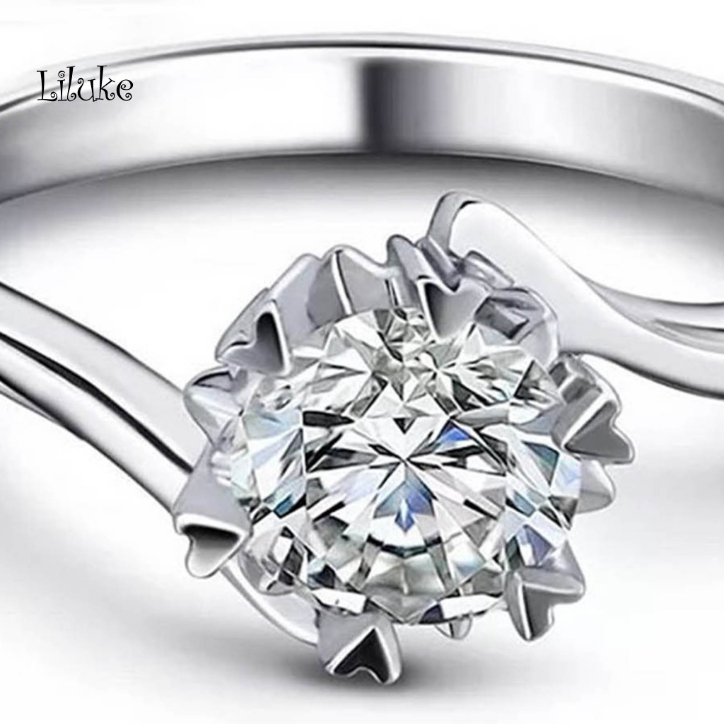 Nhẫn Đồng Mạ Điện Hình Bông Tuyết Đính Đá Xinh Xắn