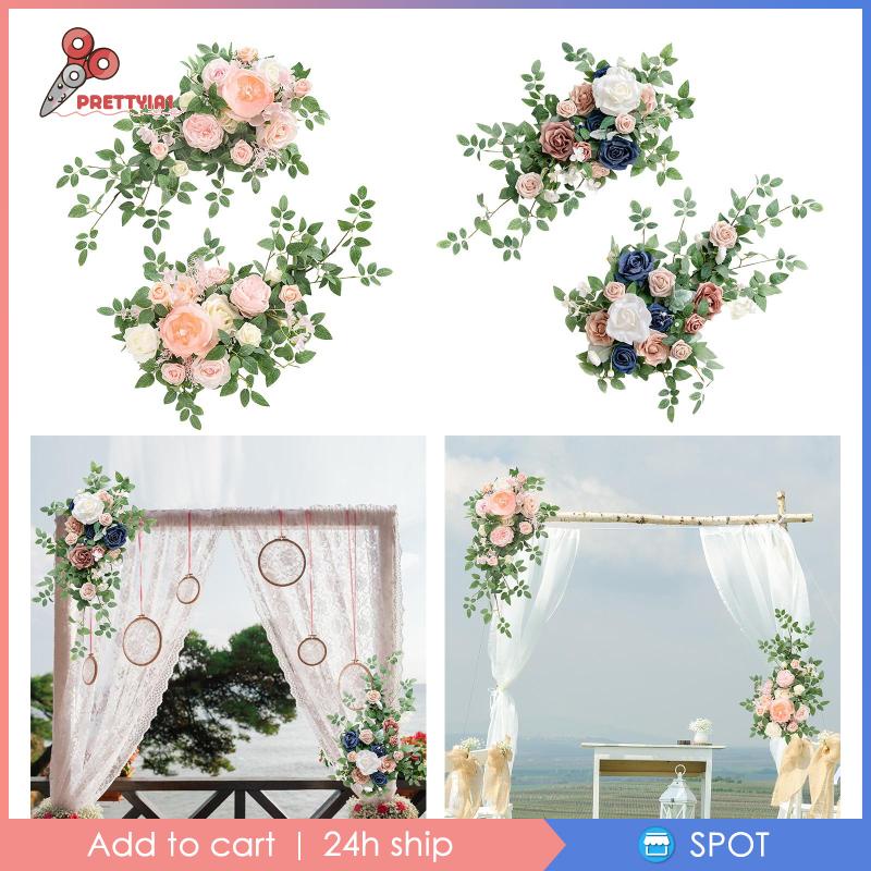 1 [Prettyia1] 2 Bông Hoa Vòm Nhân Tạo Trang Trí Đám Cưới / Cửa Sổ /