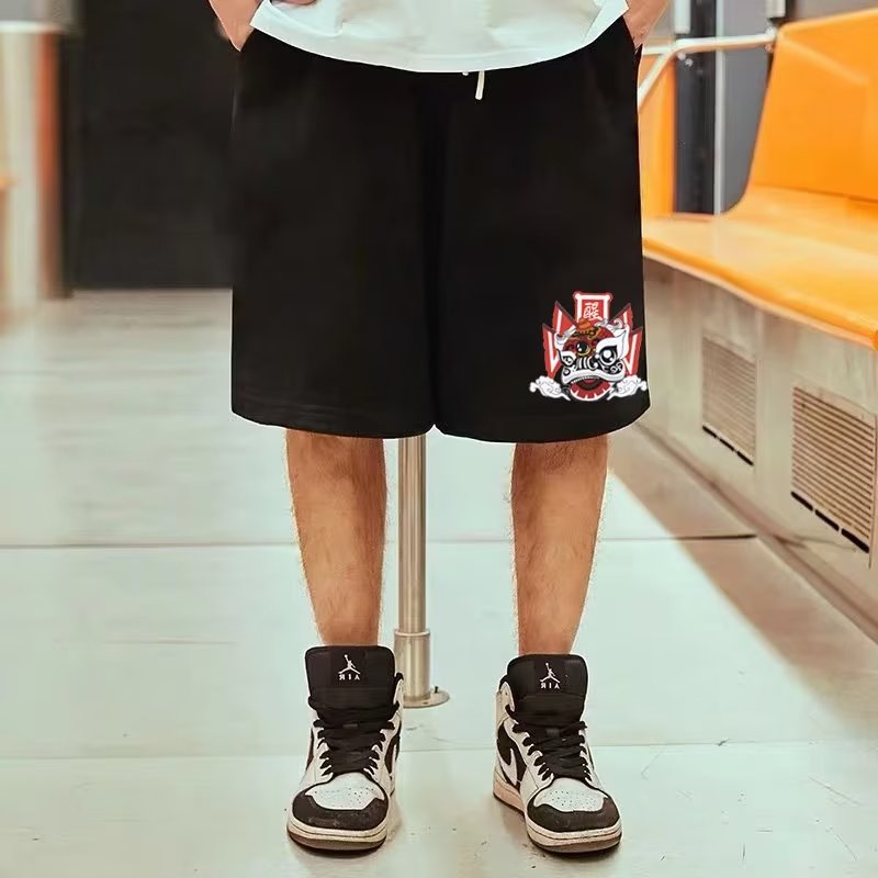 [Giá Thấp Nhất] Quần Short Bóng Rổ Dáng Rộng In Hình Sư Tử Thời Trang Trung Hoa 2023 Cho Cặp Đôi