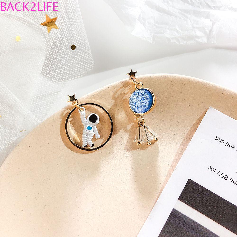 Bông Tai Chuỗi Hình Tròn Phối Tua Rua Ngôi Sao / Phi Hành Gia / Hành Tinh Phong Cách Hàn Quốc Thời Trang Cho