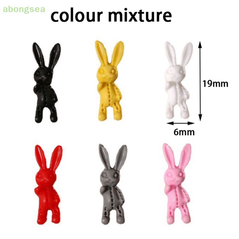 Abongsea Set 50 Phụ Kiện Trang Trí Móng Tay Hình Thỏ Hồng Xinh Xắn