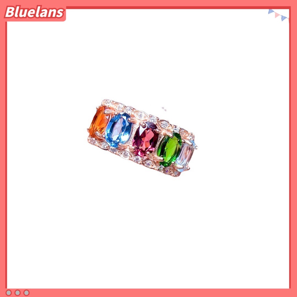 [BLS] Nhẫn Dạng Hở Đính Pha Lê Tự Nhiên Nhiều Màu Cho Nữ