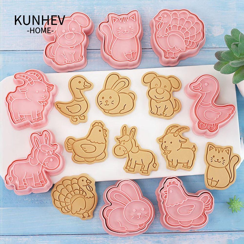 KUNHEV Set 8 Khuôn Làm Bánh Quy Hình Động Vật Đáng Yêu