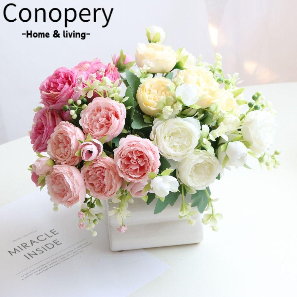 CONOPERY Hoa Hồng Giả Trang Trí Trong Nhà