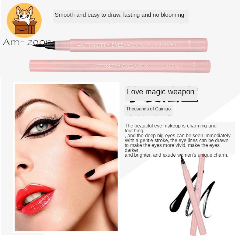 Bút Kẻ Mắt Màu Đen Nhanh Khô Chống Thấm Nước Lâu Trôi Trang Điểm Mượt Mà - A.HUOG