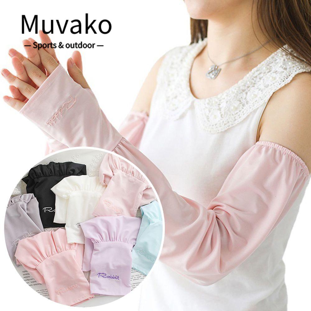 MUVAKO 1 Cặp Găng Tay Chống Tia UV Bằng Lụa Mát Sự Bảo Vệ