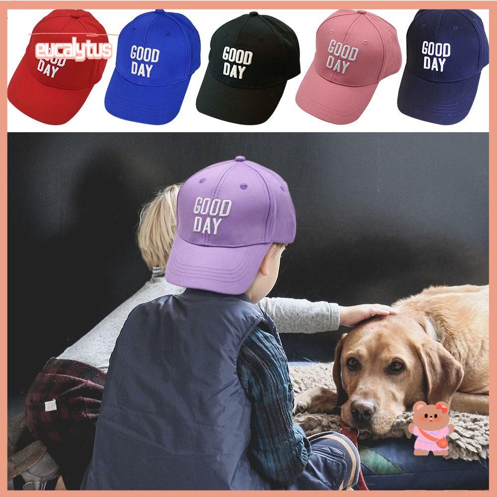 EUTUS Mũ Lưỡi Trai Màu Trơn Thêu Chữ Phong Cách Thời Trang