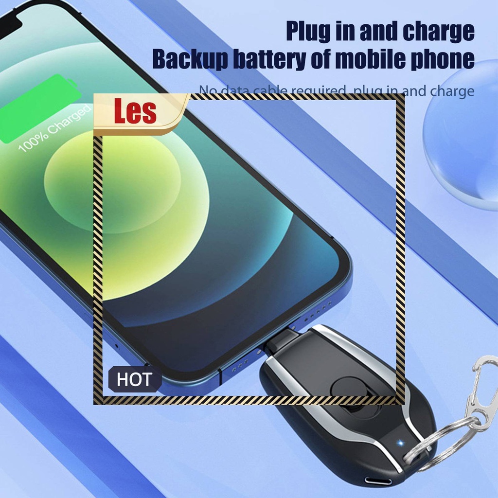 Sạc Dự Phòng 5V 1500mah Không Dây Có Móc Khóa Tiện Dụng