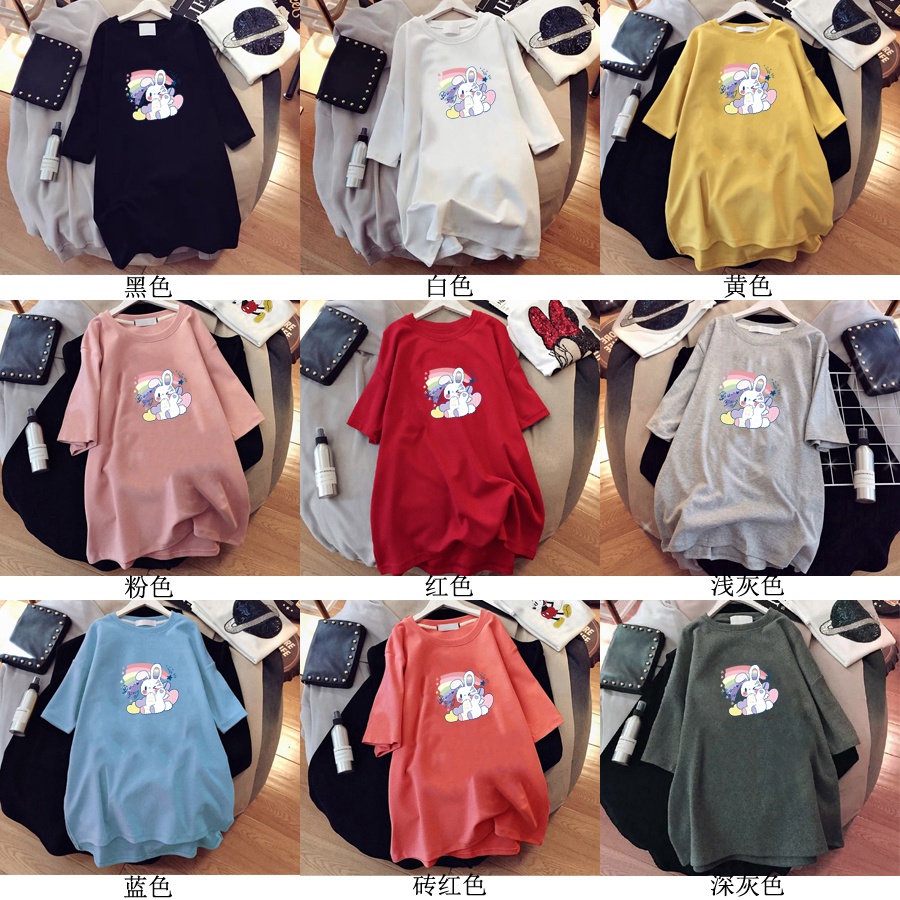 [Polyester] Đầm Thể Thao Dáng Rộng Tay Ngắn In Hoạt Hình Dành Cho Nữ