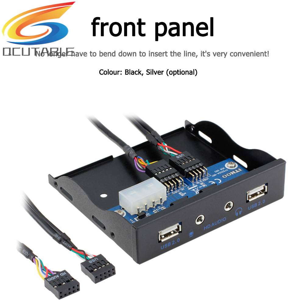 Bảng Điều Khiển Âm Thanh 3.5 inch 9Pin Sang 2 USB 2.0 Bay HD Audio 3.5mm