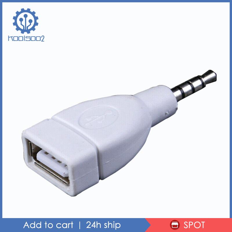 Giắc Cắm Âm Thanh AUX 3.5mm Male Sang USB 2.0 Female Cho Xe Hơi Koolsoo2