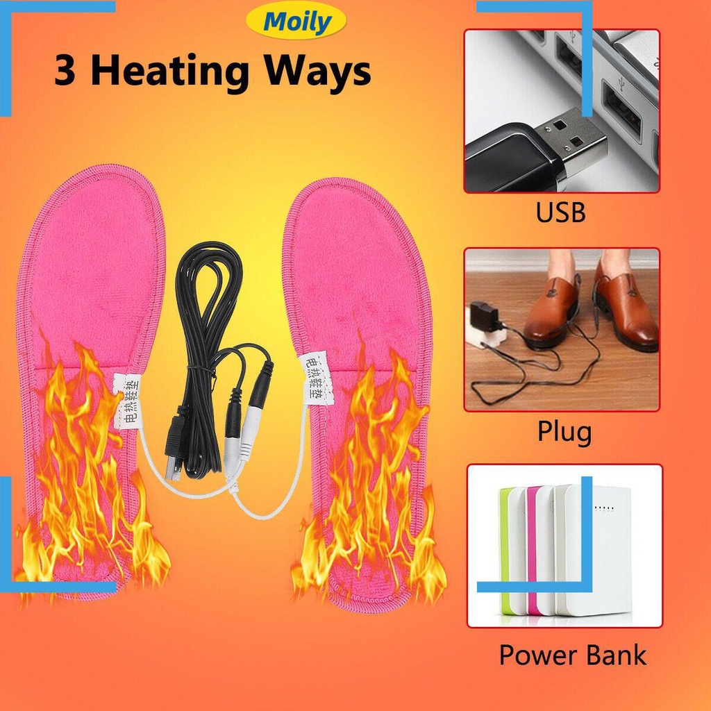 MOILYVN Miếng Lót Giày Giữ Ấm Bằng Điện Cho Nam Nữ