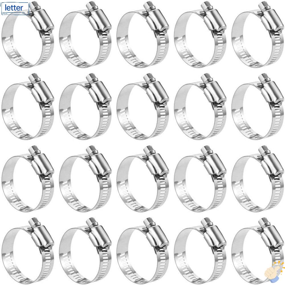 LET Set 20 Kẹp Ống Dẫn Khí Thải Bằng Thép Không Gỉ Tùy Chỉnh Kích Thước 6-12mm