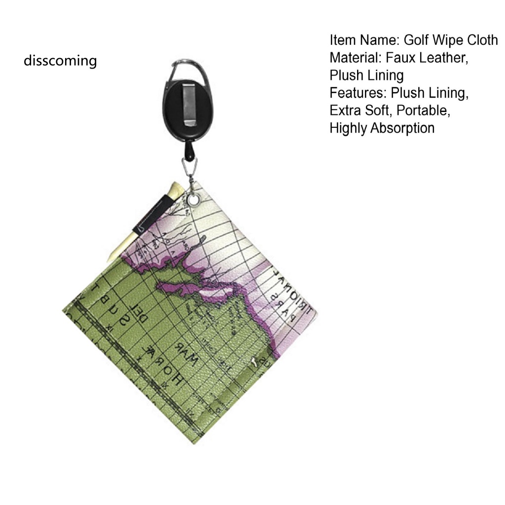 Băng Đô SL SL SL SL| Khăn Lau Gậy Đánh Golf Giả Da Cao Cấp Kèm Móc Khóa Carabiner