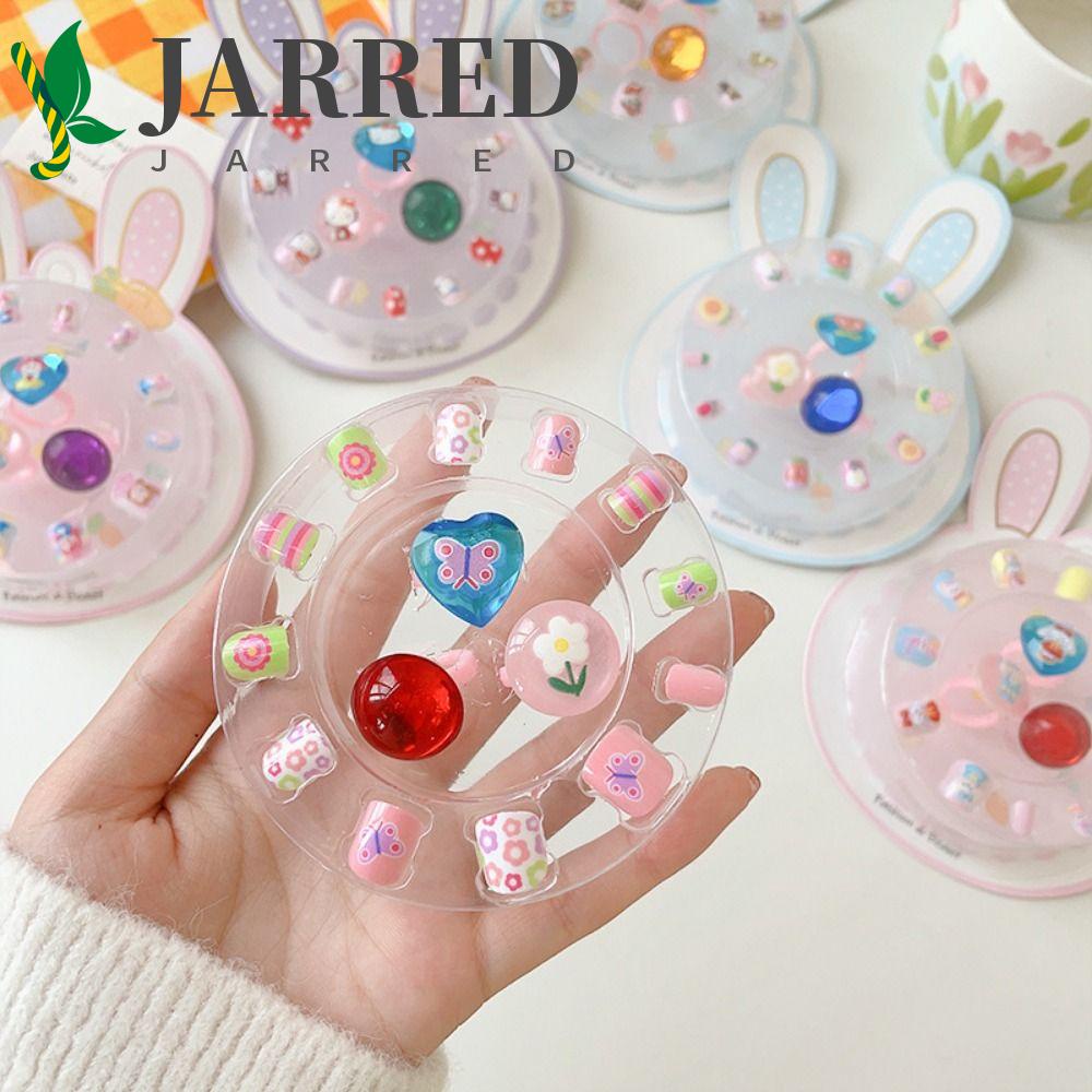 JARRED Bộ Móng Tay Giả Hình Thỏ Hoạt Hình Dễ Thương Cho Bé Gái
