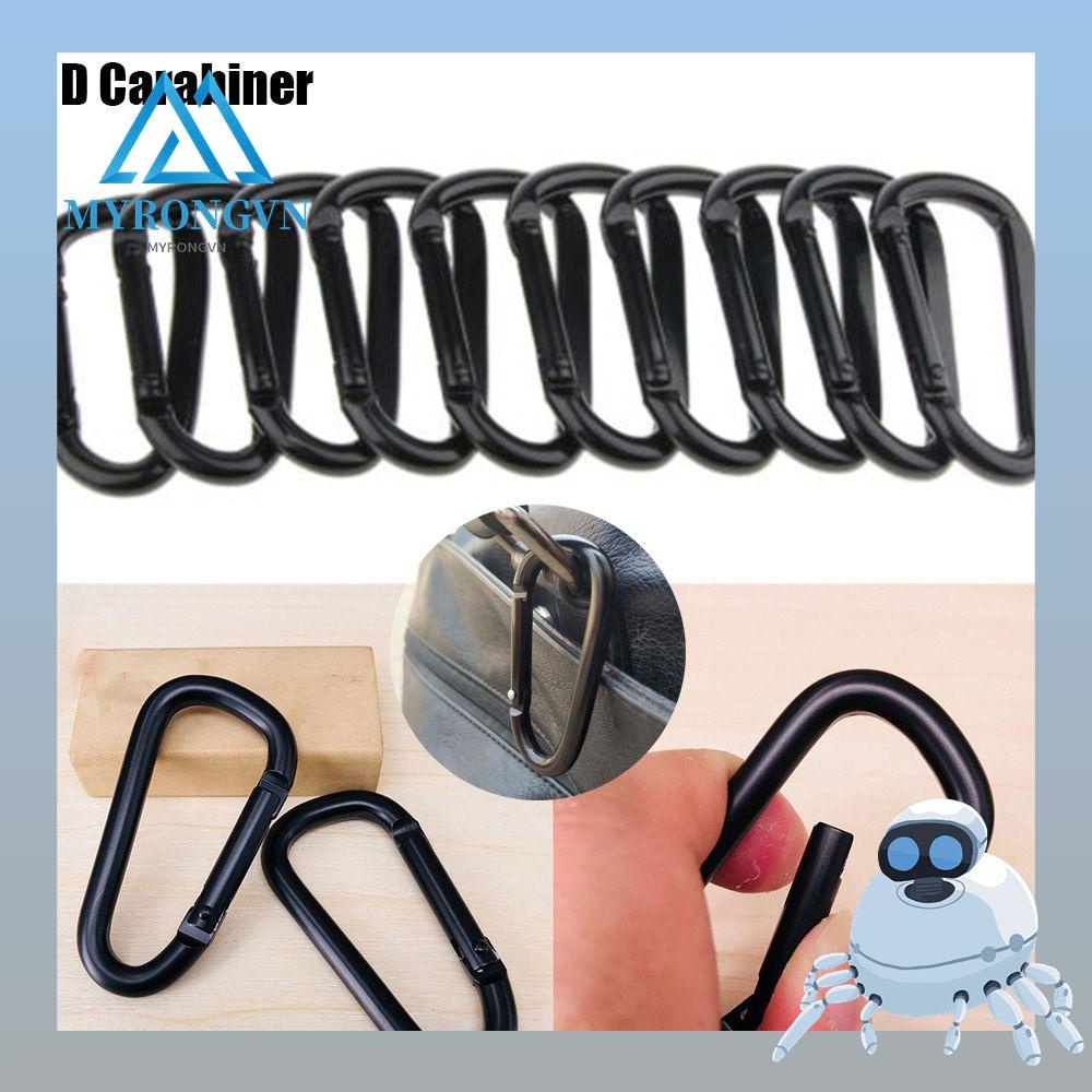 MYRONGVN Set 10 / 20 Móc Khóa Leo Núi Bằng Hợp Kim Nhôm Màu Đen Chất Lượng Cao