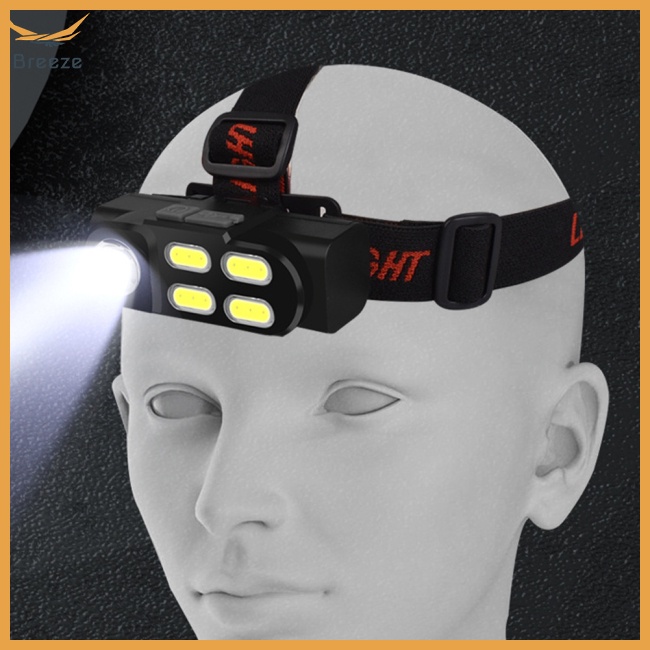 Đèn Pin Đeo Trán Cob Led Sạc Usb Dùng Cho Leo Núi / Cắm Trại