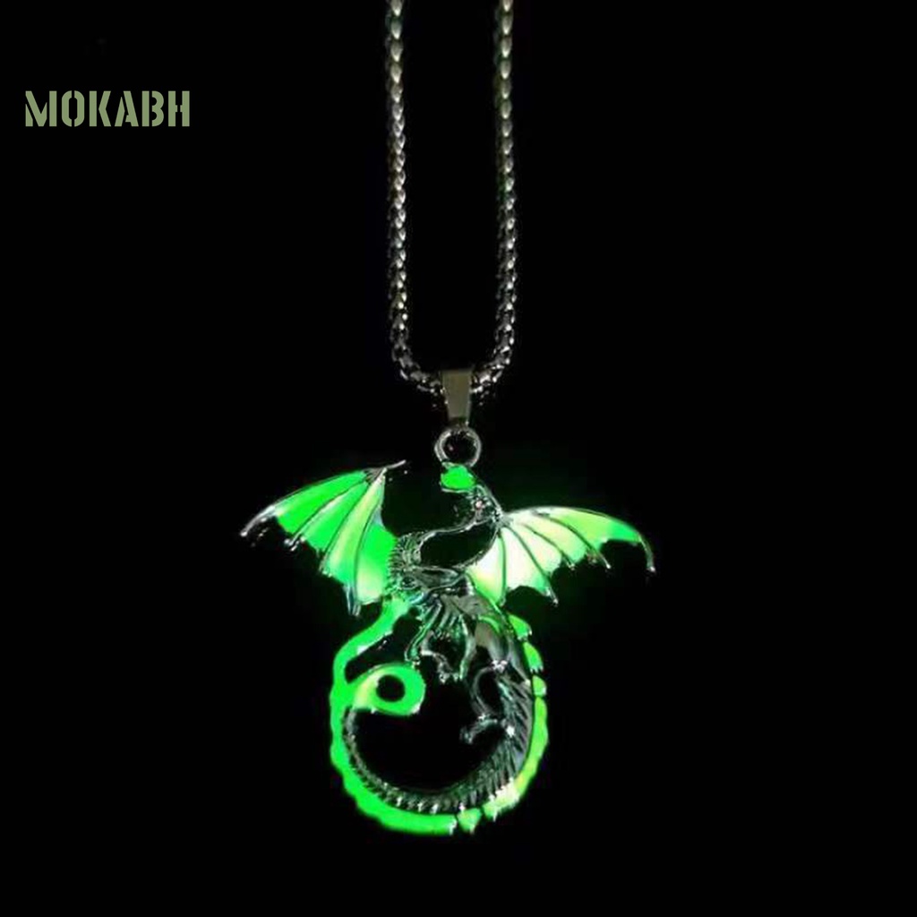 Vòng cổ Mặt Hình Rồng Bay Phát Quang Phong Cách Hip Hop Cổ Điển Cho Cặp Đôi