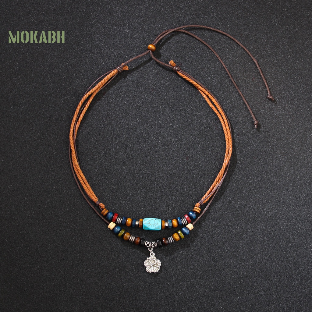 Vòng cổ Nhiều Lớp Họa Tiết Hoa Bằng Kim Loại Thời Trang Cho Nam